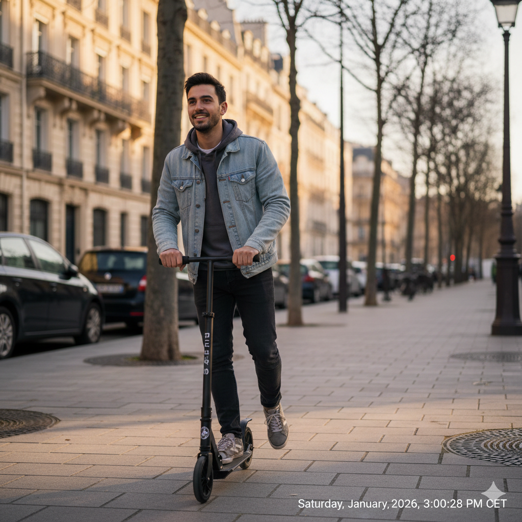 Personne utilisant un engin de déplacement non motorisé
