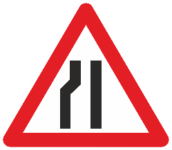 Rétrécissement de la chaussée à gauche