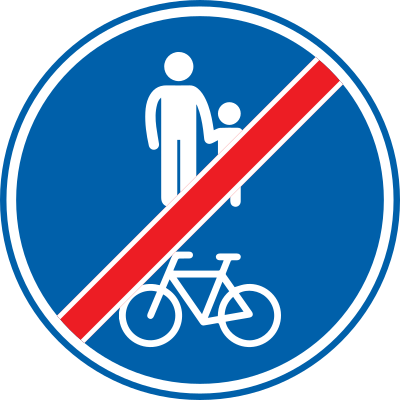 D12. Fin de la partie de la voie publique obligatoire pour les piétons et les cyclistes