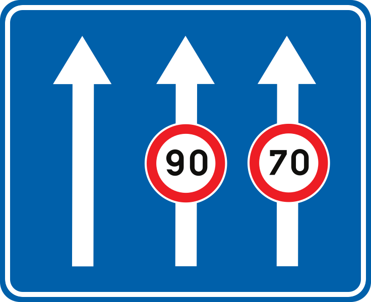 Règles par voie (ex. vitesses différentes)