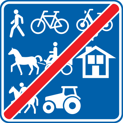 Signal R11 - Fin de chemin réservé