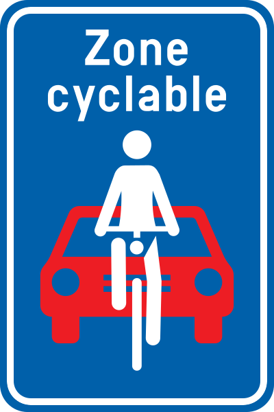 Signal R17FR - Début de zone cyclable