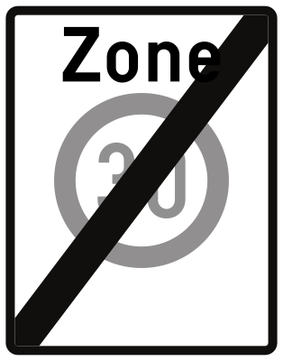 Signal R3 - Fin de zone 30