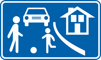 Signal R5 - Début de zone de rencontre ou résidentielle